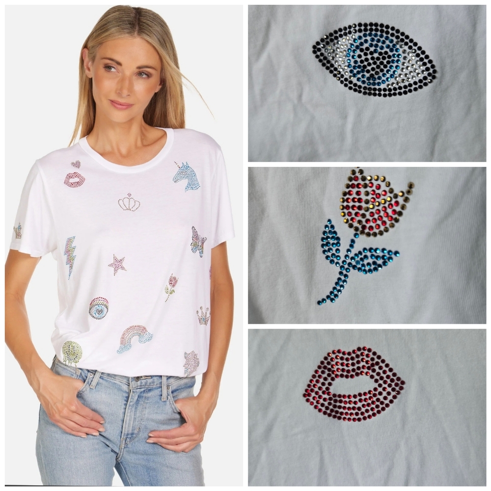 Lauren Moshi Crystal Fantasy Elements Wolf tee